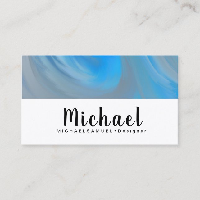 Abstract Bright Marble Wave Business Card (Front)
