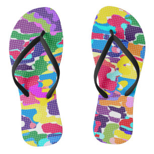 Abstract bright multicolored jandals