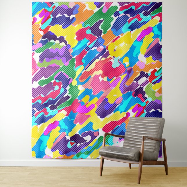 Abstract bright multicolored tapestry (In Situ)