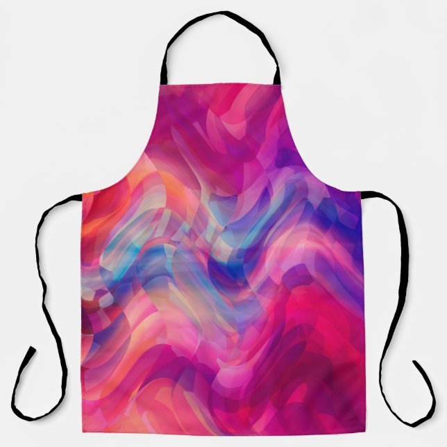Abstract bright pink multicolored background. Eleg Apron (Front)