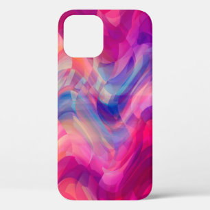 Abstract bright pink multicolored background. Eleg iPhone 12 Case