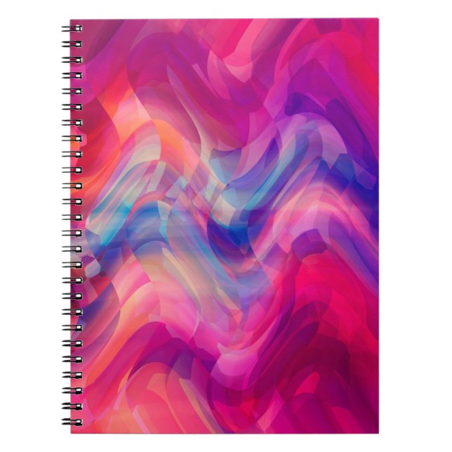 Abstract bright pink multicolored background. Eleg Notebook (Front)