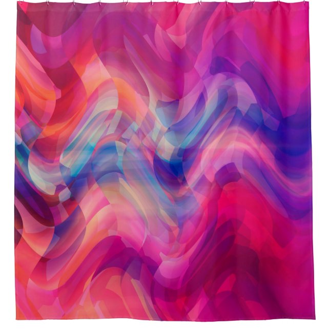Abstract bright pink multicolored background. Eleg Shower Curtain (Front)