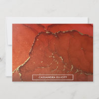 Abstract Bright Red & Gold Alcohol Ink Liquid Art