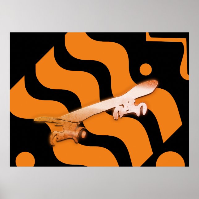 Abstract  Bright Skateboarding Poster (Front)