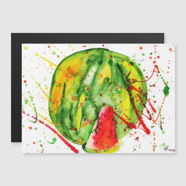 Abstract bright watercolor watermelon (Front/Back)