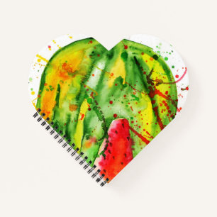 Abstract bright watercolor watermelon notebook