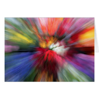 Abstract brightly-colored flowers blank card