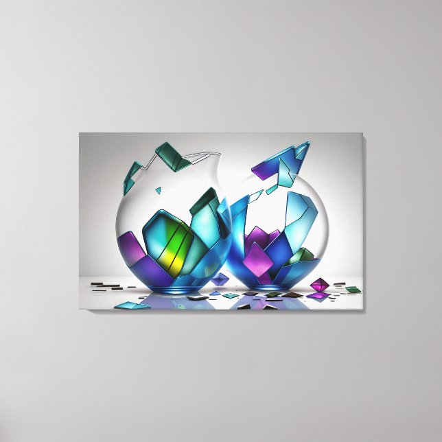 Abstract broken glass art canvas print (Front)