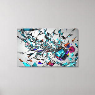 Abstract broken glass art canvas print