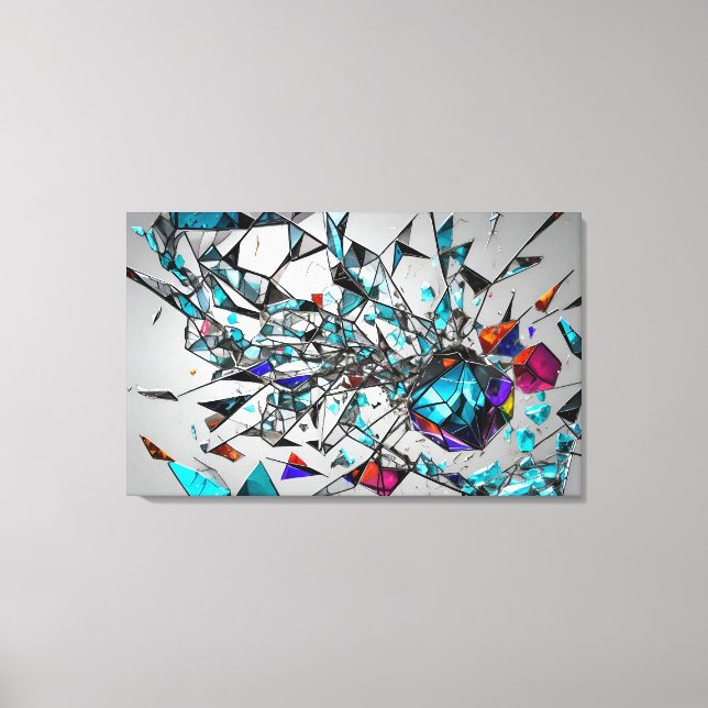 Abstract broken glass art canvas print (Front)