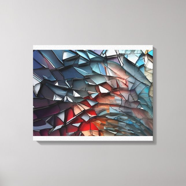 Abstract broken glass art canvas print (Front)