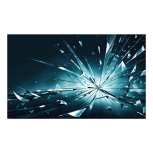 Abstract broken glass art photo print