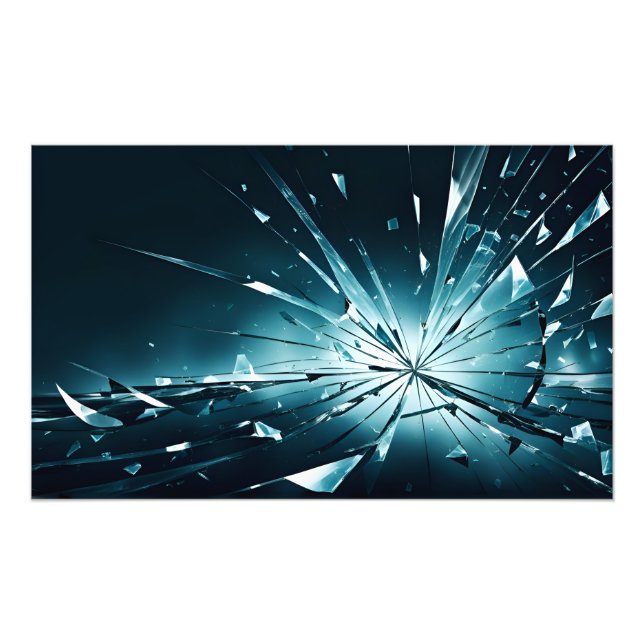 Abstract broken glass art photo print (Front)