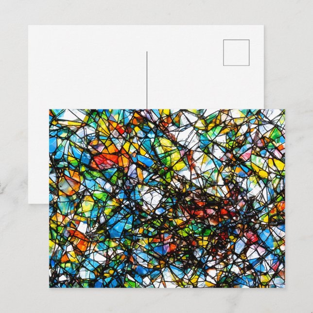 Abstract broken glass art postcard (Front/Back)