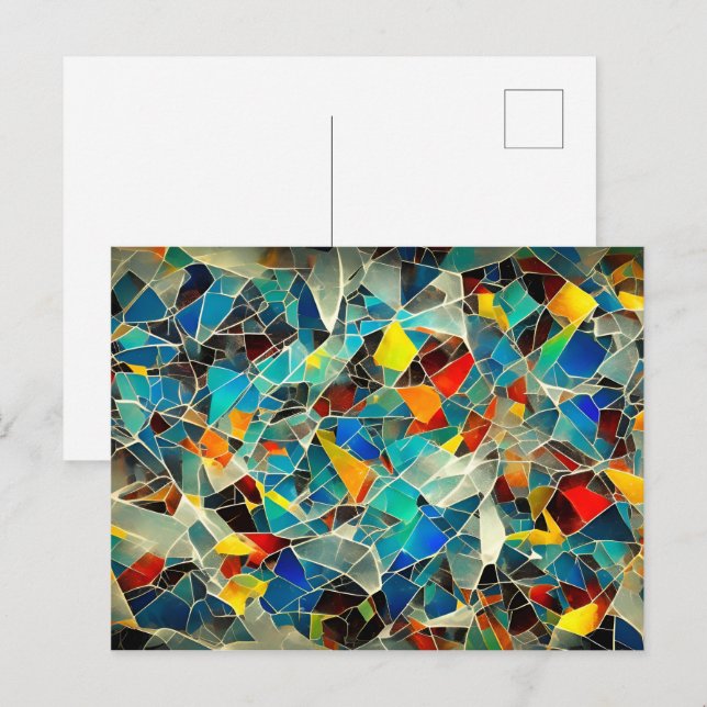 Abstract broken glass art postcard (Front/Back)