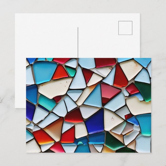 Abstract broken glass art postcard (Front/Back)