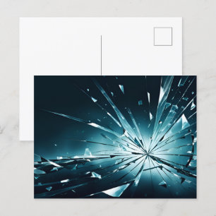 Abstract broken glass art postcard