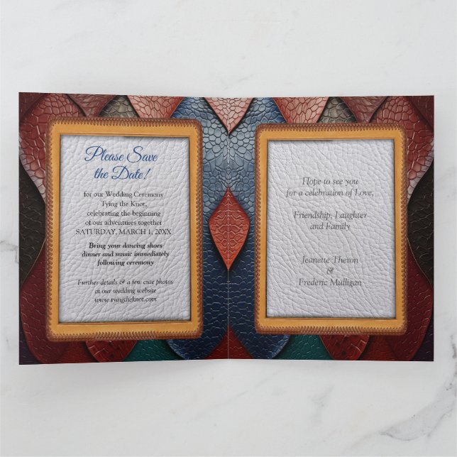 Abstract bronze, gold-blue Baroque style Card (Inside)