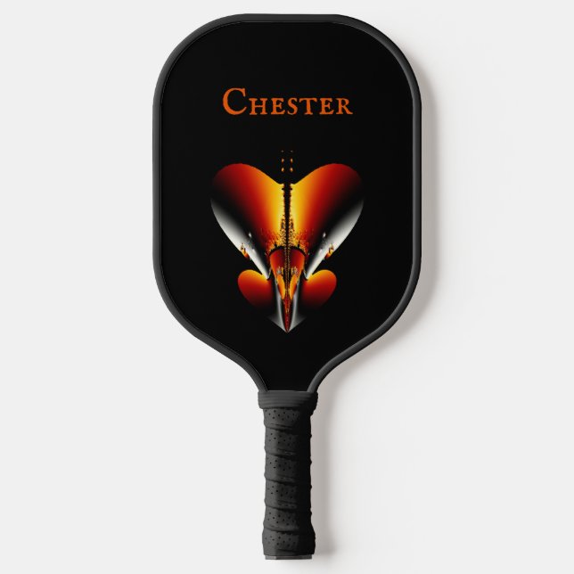 Abstract Bronze Shield Personal Pickleball Paddle (Front)