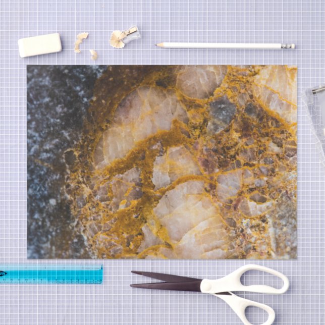 Abstract bronze white mineral rock texture tissue paper (Craft)