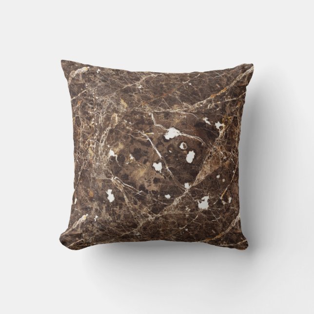 Abstract Brown And White Marble Stone Cushion (Front)