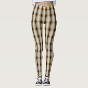 Abstract Brown and White Shades Leggings