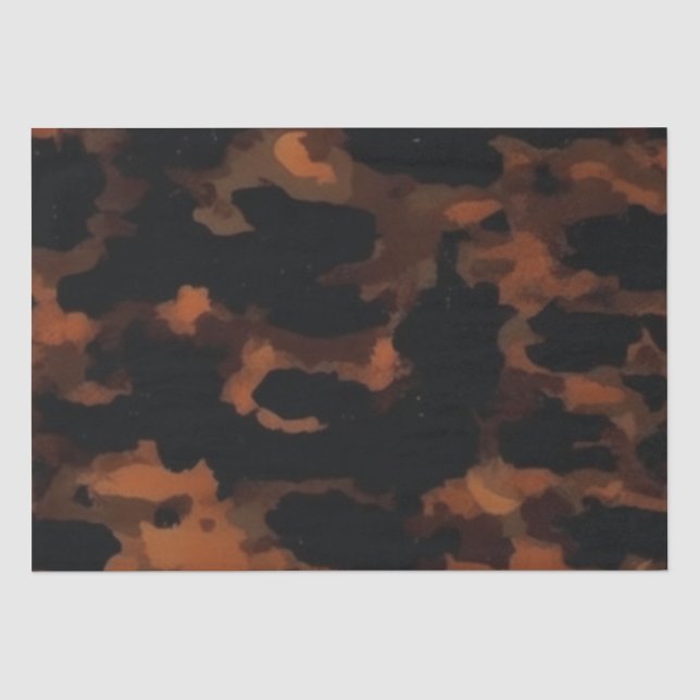 Abstract Brown & Black Texture, Chic TortoiseShell Tissue Paper (Front)
