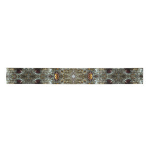 Abstract brown, dark grey texture pattern satin ribbon