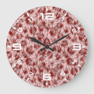 Abstract Brown Fabric Fur Texture Background-24602 Large Clock