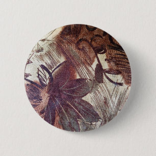 Abstract Brown Floral Design 1 6 Cm Round Badge
