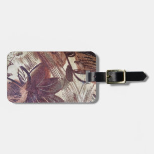 Abstract Brown Floral Design 1 Luggage Tag