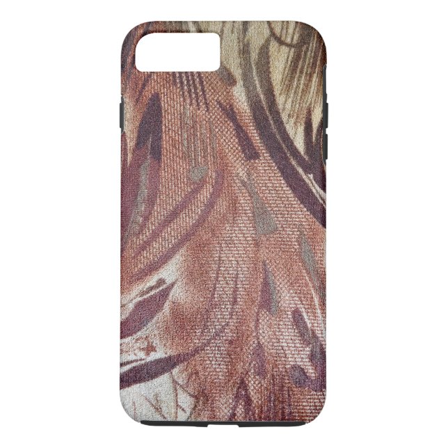 Abstract Brown Floral Design 2 Case-Mate iPhone Case (Back)