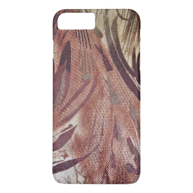 Abstract Brown Floral Design 2 Case-Mate iPhone Case (Back)