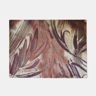 Abstract Brown Floral Design 2 Doormat