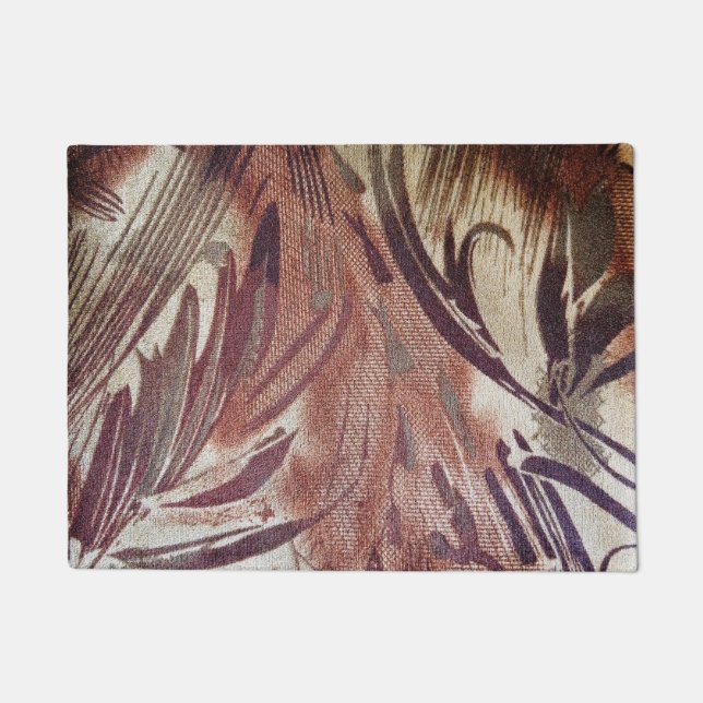 Abstract Brown Floral Design 2 Doormat (Front)