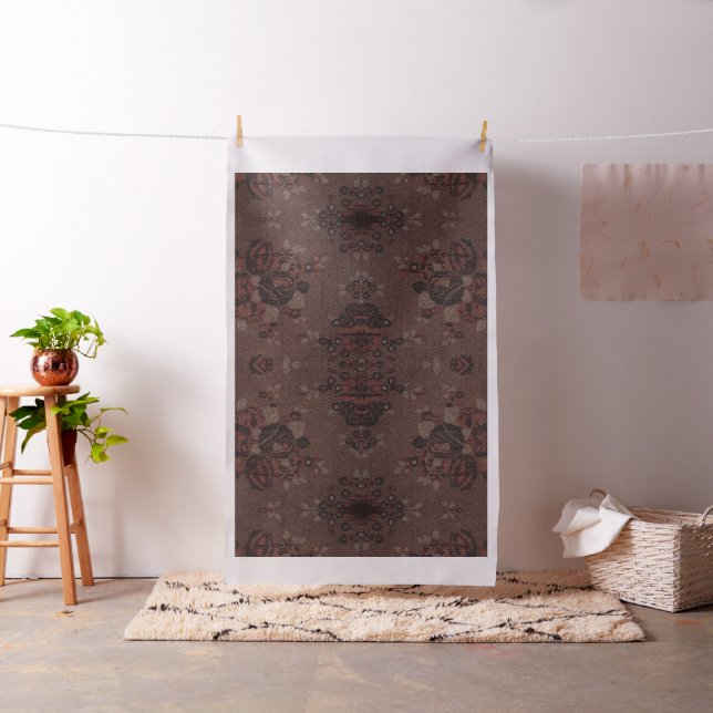 Abstract brown flowers with gold fabric (In Situ)