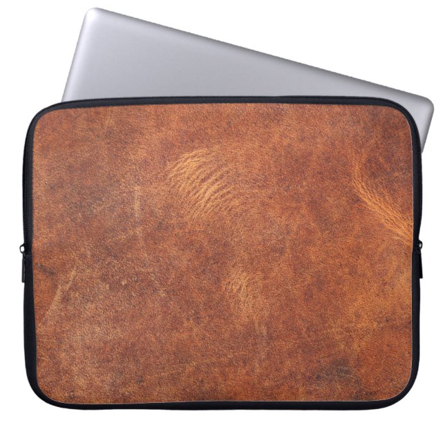 abstract brown leather texture backgroundleather,t laptop sleeve (Front)