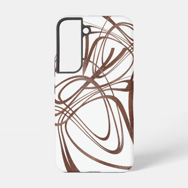 Abstract Brown Line Art Samsung Galaxy S22 Case (Back)