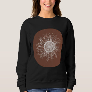 Abstract Brown Pastel Boho Sunflower Minimalistic  Sweatshirt