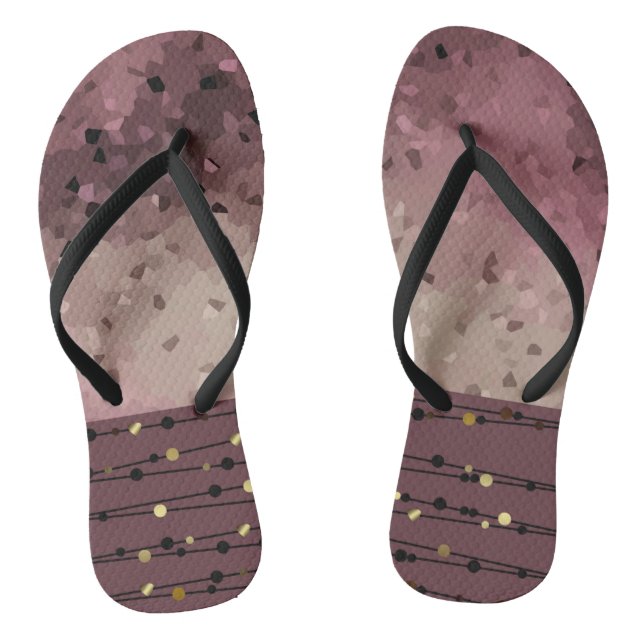 Abstract, brown, pink, pink-brown jandals (Footbed)