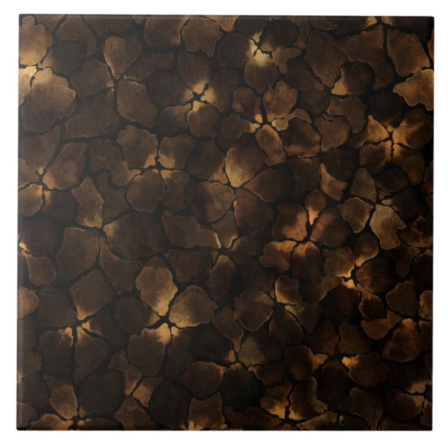 Abstract Brown Shapes Tile (Front)