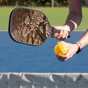 Abstract Brown Stars Pickleball Paddle