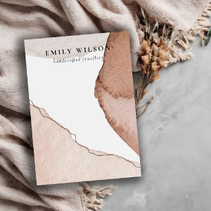 Abstract Brown Watercolor Blank Jewellery Display Business Card