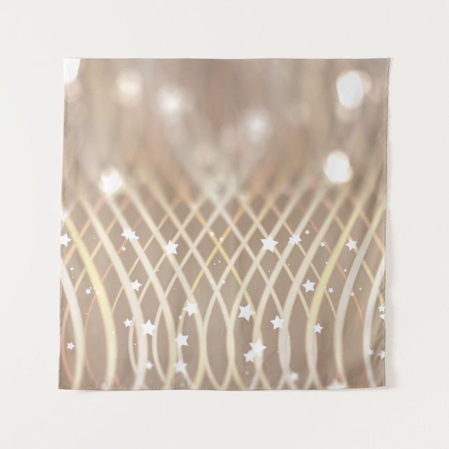 Abstract Brown, Waves Stars Background. Tapestry (Front)