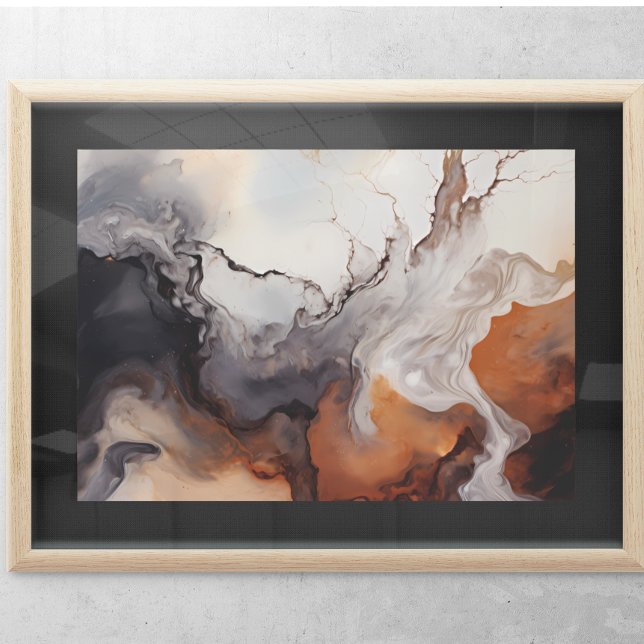 Abstract Browns Fluid marble art  Poster (Creator Uploaded)