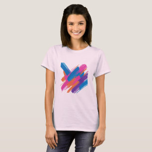 Abstract Brush Stroke Art T-Shirt – Vibrant Minima