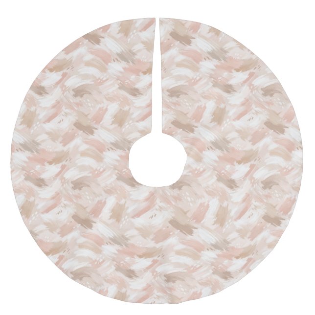 Abstract Brush Stroke Pattern Brushed Polyester Tree Skirt (Front)