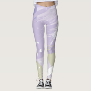 Abstract Brush Stroke Pattern leggings
