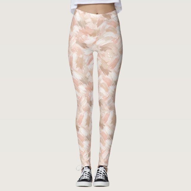 Abstract Brush Stroke Pattern Leggings (Front)